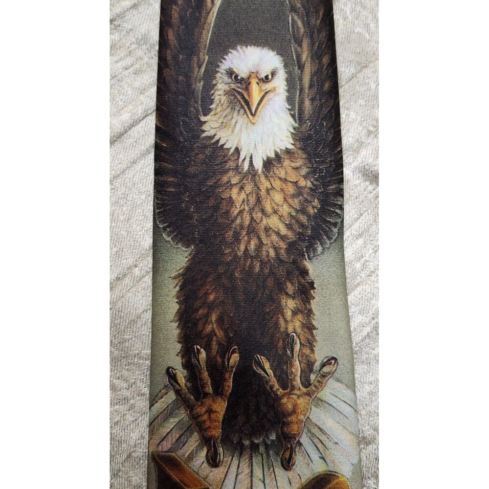 Vintage 1987 Ralph Marlin Harley Davidson Biker Eagle Tie Official Licensed OLP